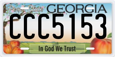GA license plate CCC5153
