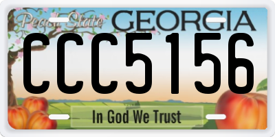 GA license plate CCC5156