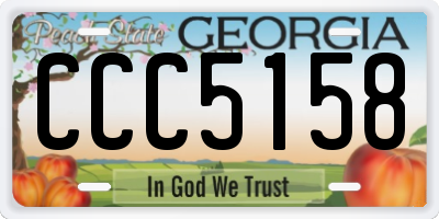 GA license plate CCC5158