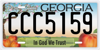 GA license plate CCC5159