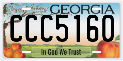 GA license plate CCC5160