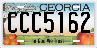 GA license plate CCC5162