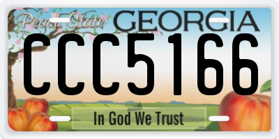 GA license plate CCC5166