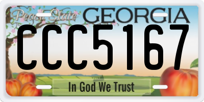 GA license plate CCC5167