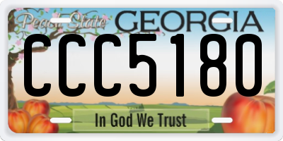 GA license plate CCC5180
