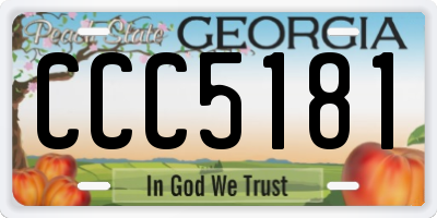 GA license plate CCC5181