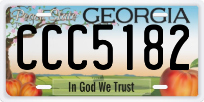 GA license plate CCC5182