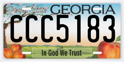GA license plate CCC5183