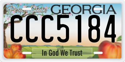GA license plate CCC5184