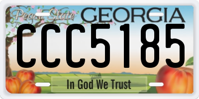 GA license plate CCC5185