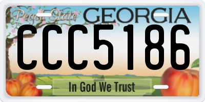 GA license plate CCC5186