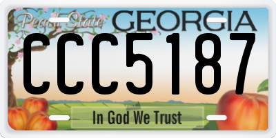 GA license plate CCC5187