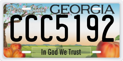 GA license plate CCC5192