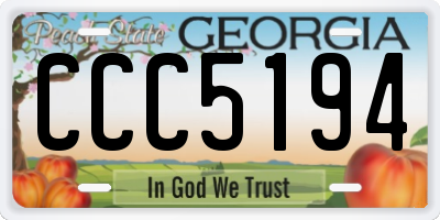 GA license plate CCC5194