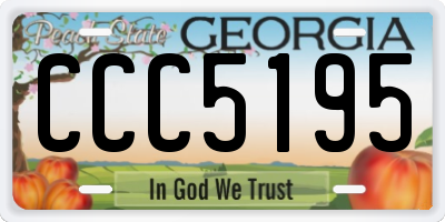GA license plate CCC5195