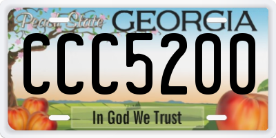 GA license plate CCC5200