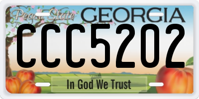GA license plate CCC5202