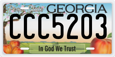 GA license plate CCC5203