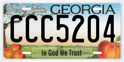 GA license plate CCC5204