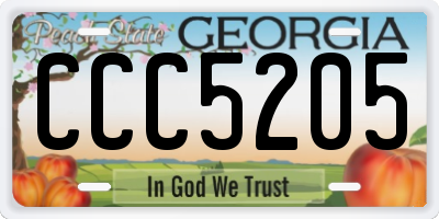 GA license plate CCC5205
