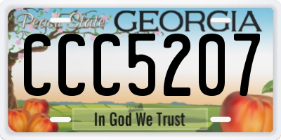 GA license plate CCC5207