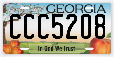 GA license plate CCC5208