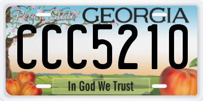 GA license plate CCC5210