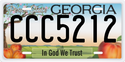 GA license plate CCC5212