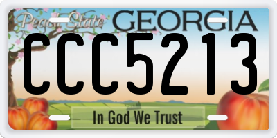 GA license plate CCC5213