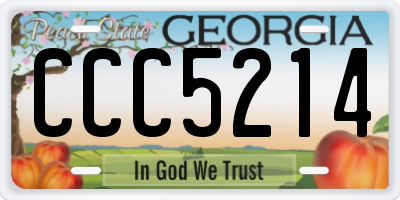 GA license plate CCC5214