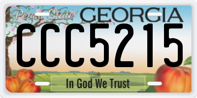 GA license plate CCC5215