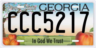 GA license plate CCC5217