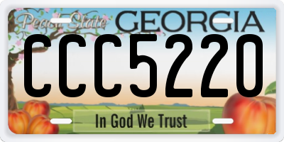 GA license plate CCC5220
