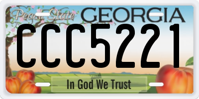 GA license plate CCC5221
