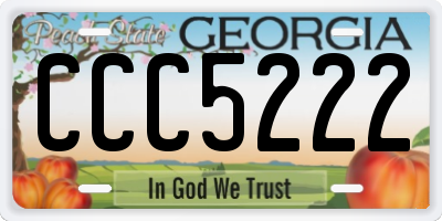 GA license plate CCC5222