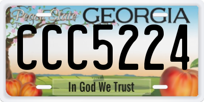 GA license plate CCC5224