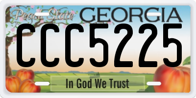 GA license plate CCC5225