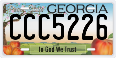 GA license plate CCC5226