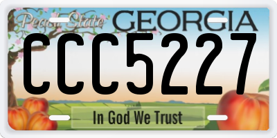 GA license plate CCC5227