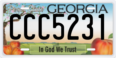 GA license plate CCC5231