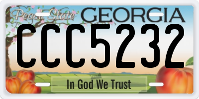 GA license plate CCC5232