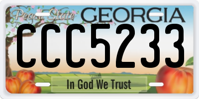 GA license plate CCC5233