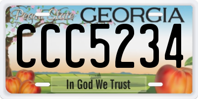 GA license plate CCC5234