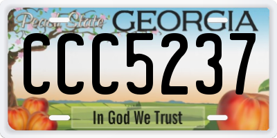 GA license plate CCC5237