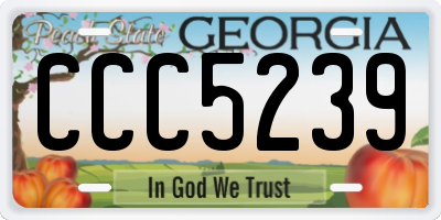 GA license plate CCC5239