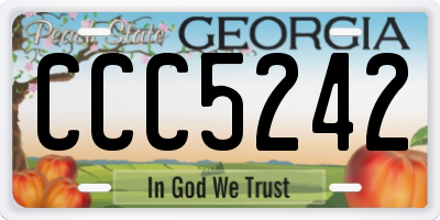 GA license plate CCC5242
