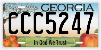 GA license plate CCC5247