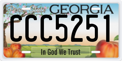 GA license plate CCC5251