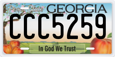 GA license plate CCC5259