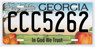 GA license plate CCC5262